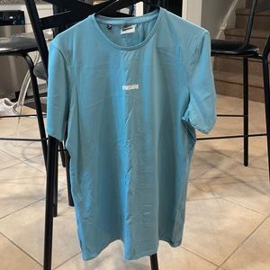 Large gymshark blue athletic t shirt